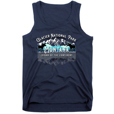 Glacier National Park Montana Moose Hiking Camping Souvenir Tank Top