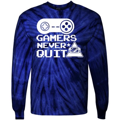 Gamers Never Quit Tie-Dye Long Sleeve Shirt