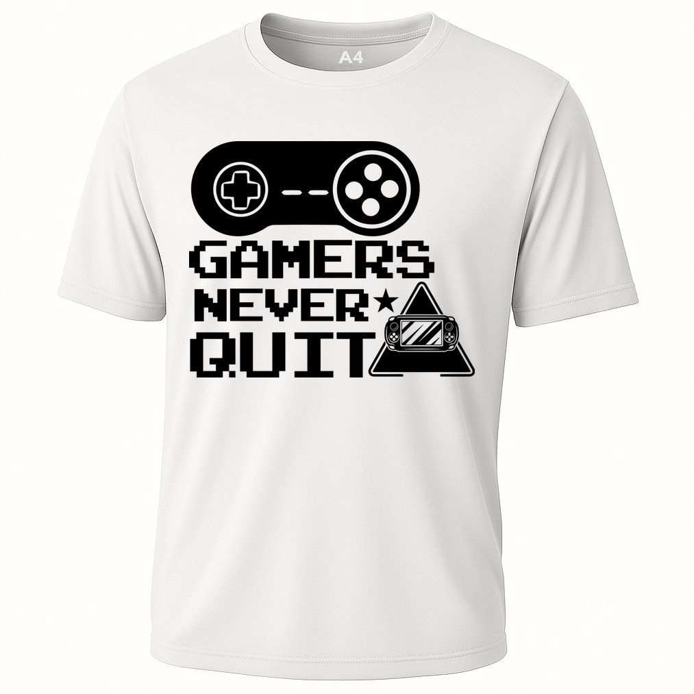 Gamers Never Quit Cooling Performance Crew T-Shirt