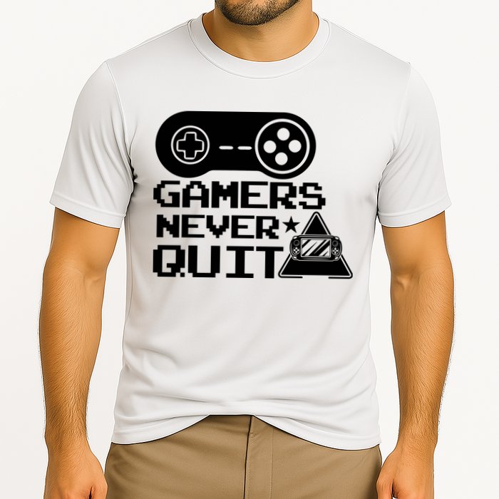 Gamers Never Quit Cooling Performance Crew T-Shirt