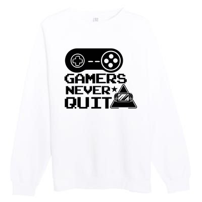 Gamers Never Quit Premium Crewneck Sweatshirt