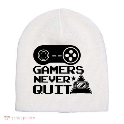 Gamers Never Quit Short Acrylic Beanie