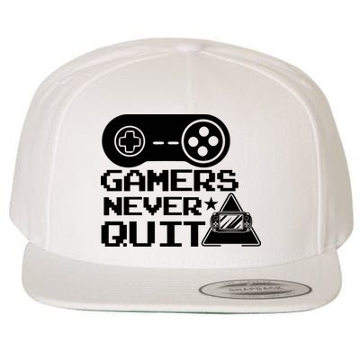 Gamers Never Quit Wool Snapback Cap