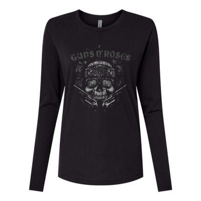 G.U.N..S. N. .R.O.S.E.S Skull Guns Bandanna Womens Cotton Relaxed Long Sleeve T-Shirt