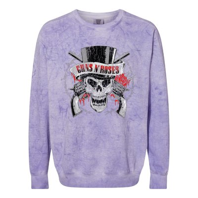 G.U.N.S N R.O.S.E.S Top Hat Skull Colorblast Crewneck Sweatshirt