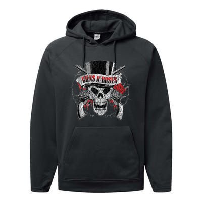 G.U.N.S N R.O.S.E.S Top Hat Skull Performance Fleece Hoodie