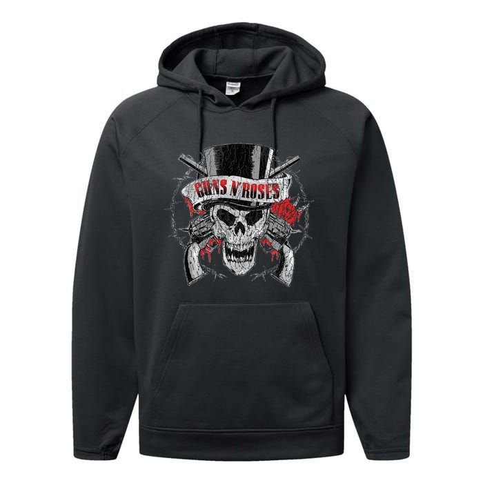 G.U.N.S N R.O.S.E.S Top Hat Skull Performance Fleece Hoodie