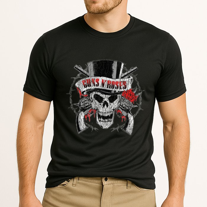 G.U.N.S N R.O.S.E.S Top Hat Skull Performance Shirt