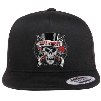 G.U.N.S N R.O.S.E.S Top Hat Skull Flat Bill Trucker Hat