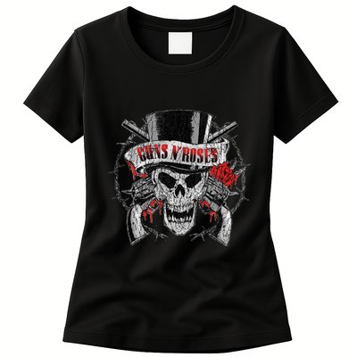 G.U.N.S N R.O.S.E.S Top Hat Skull Womens T-Shirt