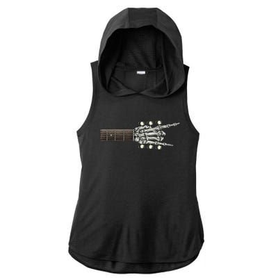 Guitar Neck Rock On Skeleton Hand Guitar Tuners Gift Ladies PosiCharge Tri-Blend Wicking Draft Hoodie Tank