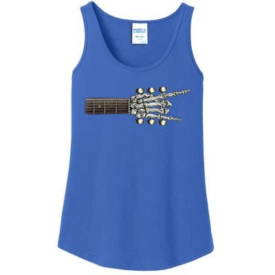 Guitar Neck Rock On Skeleton Hand Guitar Tuners Gift Ladies Essential Tank