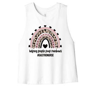 Gastro Nurse Rainbow Gastroenterology Nurse Endoscopy Nurse Cool Gift Women's Racerback Cropped Tank