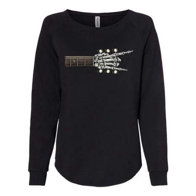 Guitar Neck Rock On Skeleton Hand Guitar Tuners Gift Womens California Wash Sweatshirt