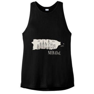 Graphic Nuevayol Retro Styles Nuevayol Name Personalized Ladies PosiCharge Tri-Blend Wicking Tank