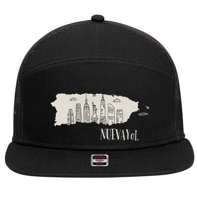 Graphic Nuevayol Retro Styles Nuevayol Name Personalized 7 Panel Mesh Trucker Snapback Hat