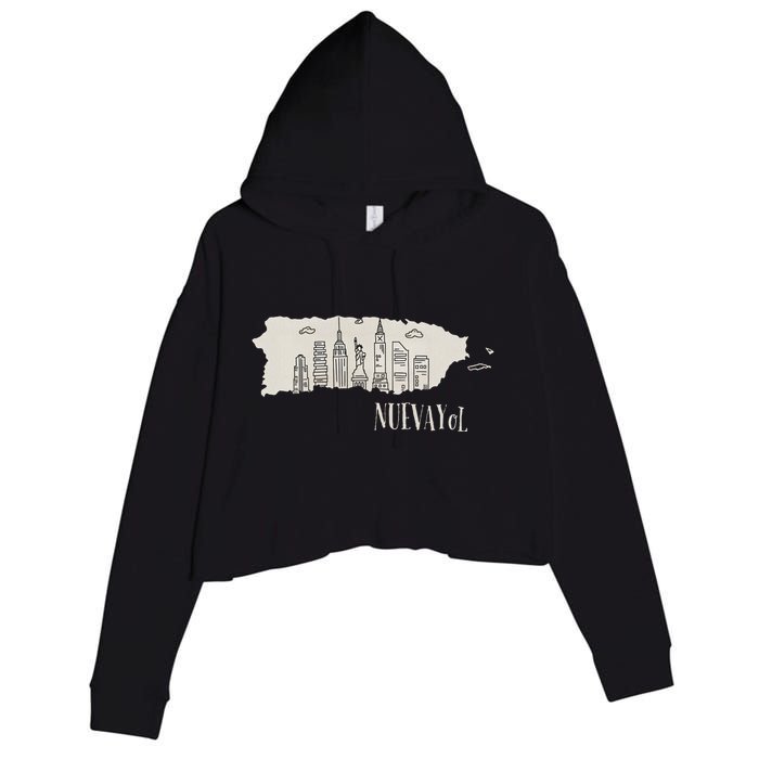 Graphic Nuevayol Retro Styles Nuevayol Name Personalized Crop Fleece Hoodie