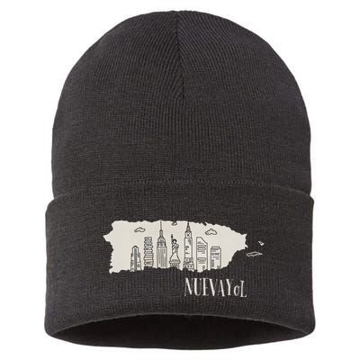 Graphic Nuevayol Retro Styles Nuevayol Name Personalized Sustainable Knit Beanie