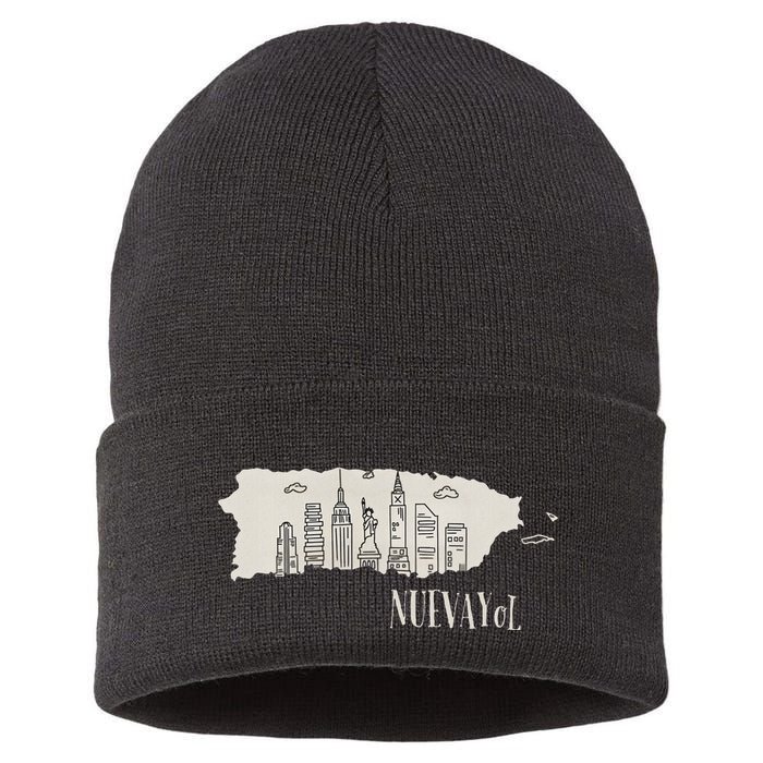 Graphic Nuevayol Retro Styles Nuevayol Name Personalized Sustainable Knit Beanie