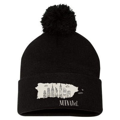 Graphic Nuevayol Retro Styles Nuevayol Name Personalized Pom Pom 12in Knit Beanie