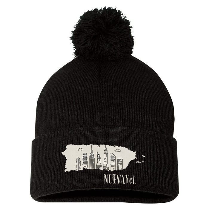 Graphic Nuevayol Retro Styles Nuevayol Name Personalized Pom Pom 12in Knit Beanie
