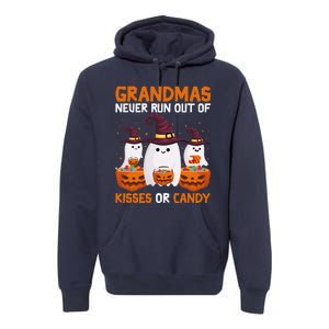 Grandmas Never Run Out Of Kisses Or Candy Ghost Halloween Premium Hoodie