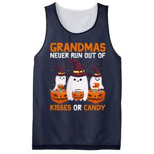 Grandmas Never Run Out Of Kisses Or Candy Ghost Halloween Mesh Reversible Basketball Jersey Tank