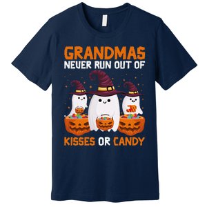 Grandmas Never Run Out Of Kisses Or Candy Ghost Halloween Premium T-Shirt