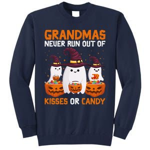 Grandmas Never Run Out Of Kisses Or Candy Ghost Halloween Tall Sweatshirt