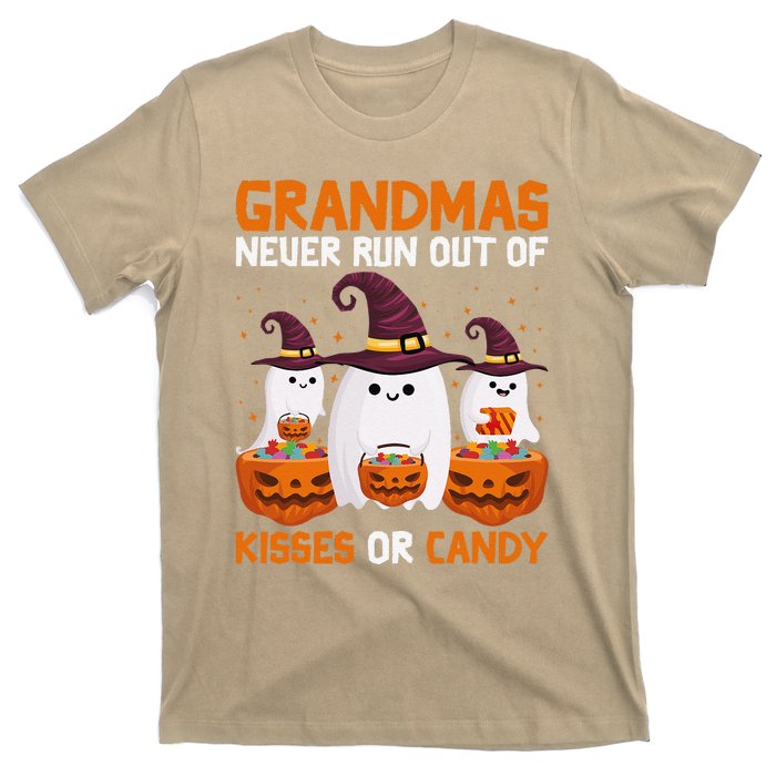 Grandmas Never Run Out Of Kisses Or Candy Ghost Halloween T-Shirt