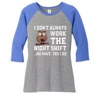 Great Night Shift Saying Funny Owl Nursing Team Gift Women's Tri-Blend 3/4-Sleeve Raglan Shirt