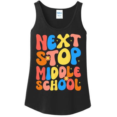 Groovy Next Stop Middle School Elementary School Graduation Ladies Essential Tank