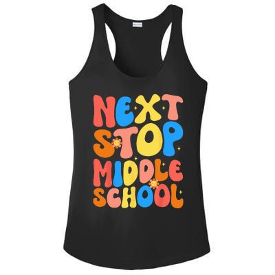 Groovy Next Stop Middle School Elementary School Graduation Ladies PosiCharge Competitor Racerback Tank