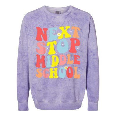 Groovy Next Stop Middle School Elementary School Graduation Colorblast Crewneck Sweatshirt