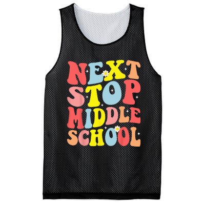 Groovy Next Stop Middle School Elementary School Graduation Mesh Reversible Basketball Jersey Tank