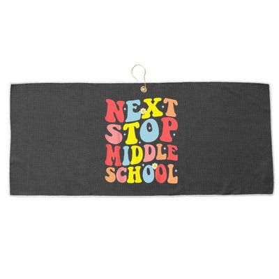 Groovy Next Stop Middle School Elementary School Graduation Large Microfiber Waffle Golf Towel