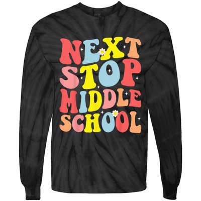 Groovy Next Stop Middle School Elementary School Graduation Tie-Dye Long Sleeve Shirt