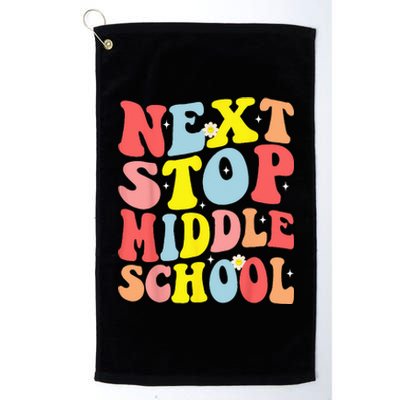 Groovy Next Stop Middle School Elementary School Graduation Platinum Collection Golf Towel