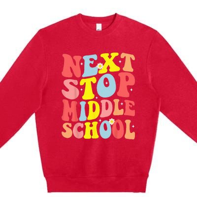 Groovy Next Stop Middle School Elementary School Graduation Premium Crewneck Sweatshirt