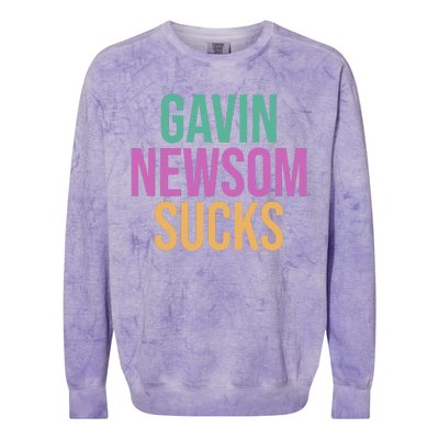 Gavin Newsom Sucks Colorblast Crewneck Sweatshirt