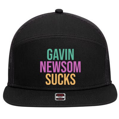 Gavin Newsom Sucks 7 Panel Mesh Trucker Snapback Hat