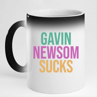 Gavin Newsom Sucks 11oz Black Color Changing Mug