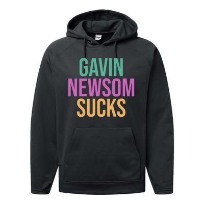 Gavin Newsom Sucks Performance Fleece Hoodie