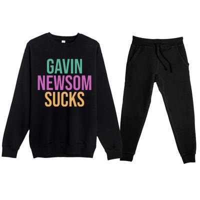 Gavin Newsom Sucks Premium Crewneck Sweatsuit Set