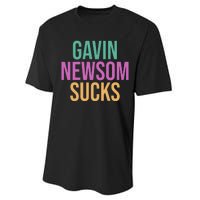 Gavin Newsom Sucks Performance Sprint T-Shirt