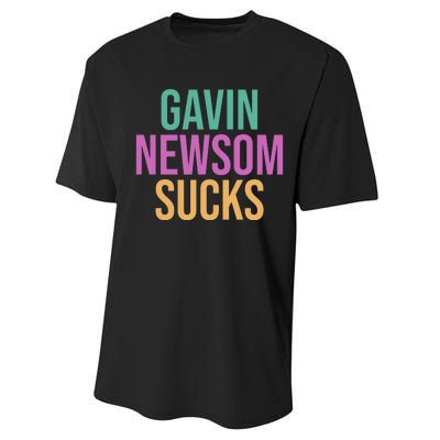 Gavin Newsom Sucks Performance Sprint T-Shirt