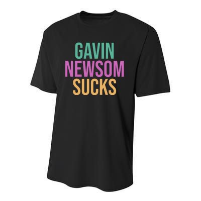 Gavin Newsom Sucks Youth Performance Sprint T-Shirt