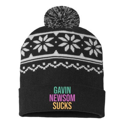 Gavin Newsom Sucks USA-Made Snowflake Beanie