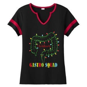 Gastro Nurse Squad Funny Christmas Lights Gastroenterologist Ladies Halftime Notch Neck Tee