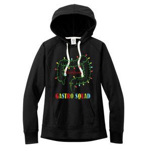 Gastro Nurse Squad Funny Christmas Lights Gastroenterologist Women's Fleece Hoodie